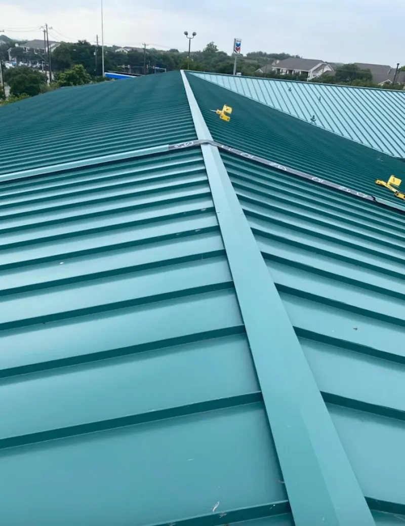 Green commercial metal roof ridge and valley for Metal Roof Repair in The Village of Indian Hill